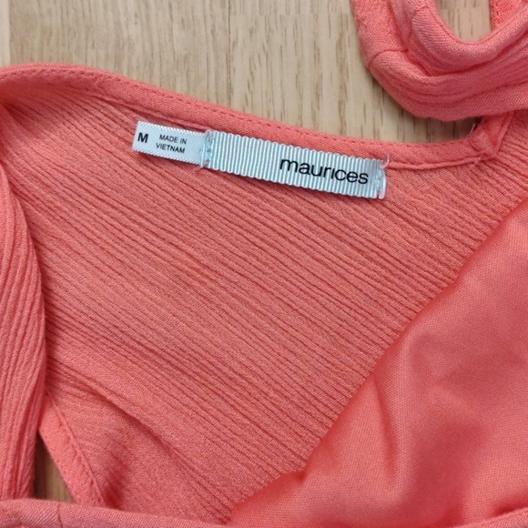 Maurices Coral Romper. Summer Beach Resort Vacation Fun Vibrant - Picture 2 of 5